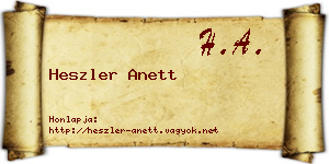 Heszler Anett névjegykártya
