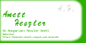 anett heszler business card